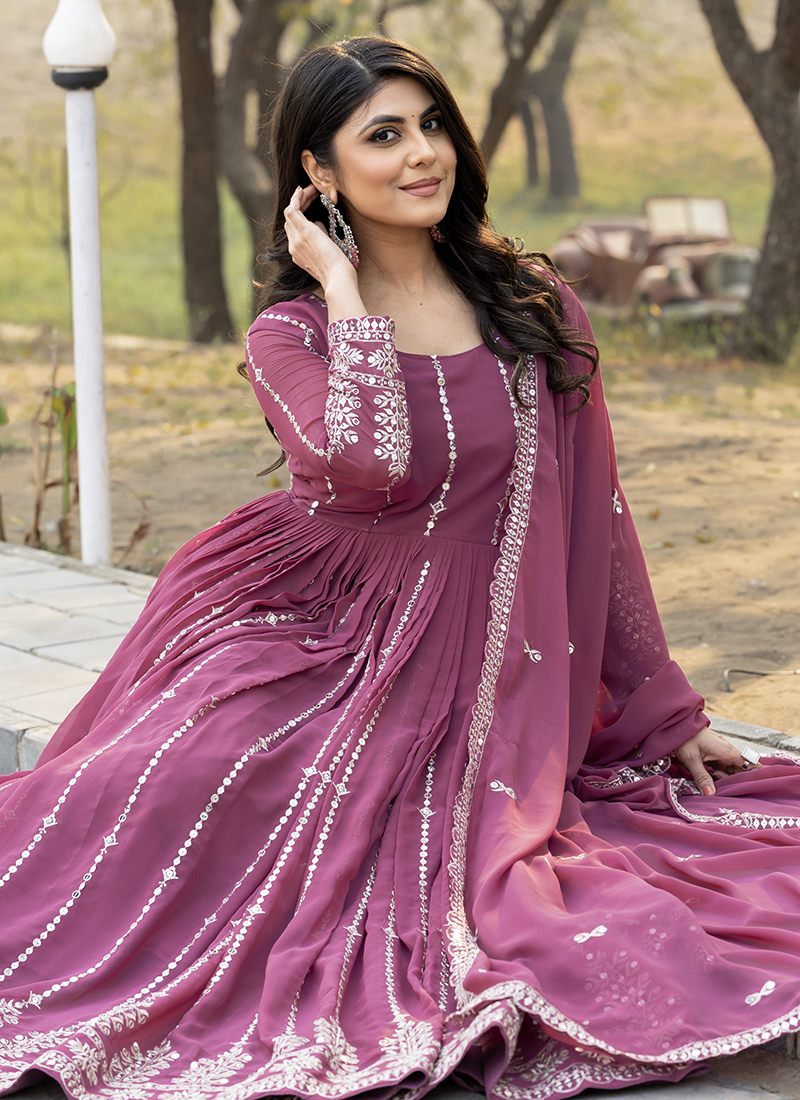 Pink Designer Readymade Pant Suit With Designer Embroidery Work